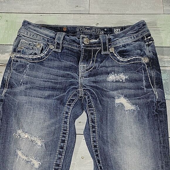 Miss Me Signature Cropped Jeans sz 24 - Picture 2 of 5